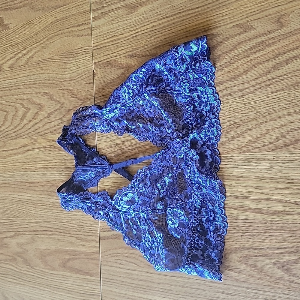 Savage X bralette lace navy blue missing tag size